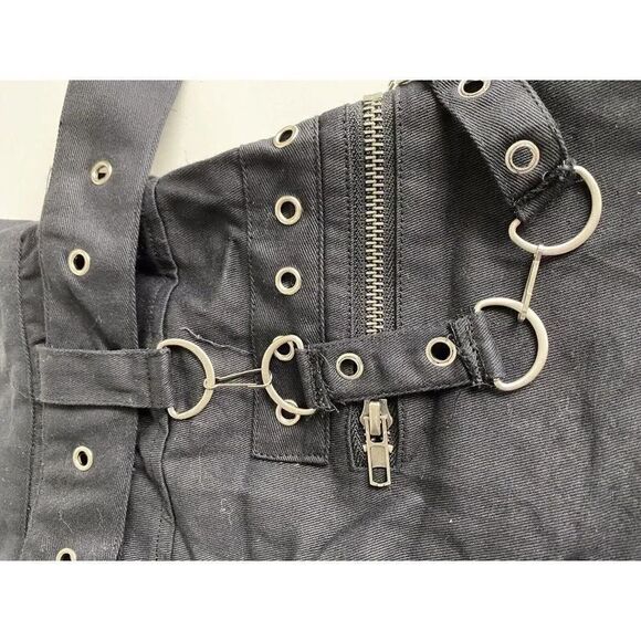 Carmar LF Brand Mini Jean Skirt Women’s Sz 8 Black Check Measurements Buckle - Picture 3 of 11